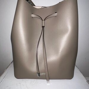 Lauren Ralph Lauren Leather Debby Drawstring Bag